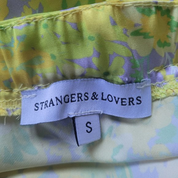 Strangers & Lovers Yellow Satin Floral Skirt - Picture 8 of 8